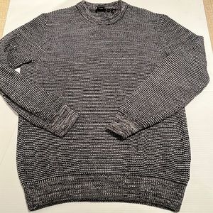 Hugo Boss Men’s Marled Crewneck Sweater Size L – Black/White Italian Yarn